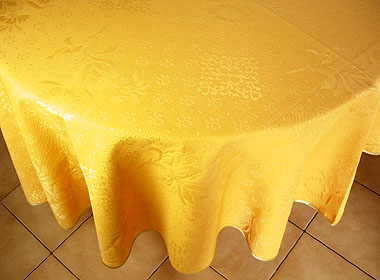 Round Jacquard Tablecloth (sunflowers. yellow)